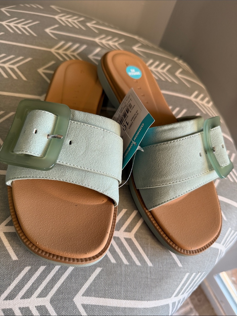 Reef Ladies 10 Sunny Emma Slide Sandals in “Frosty” w/Large Buckle
